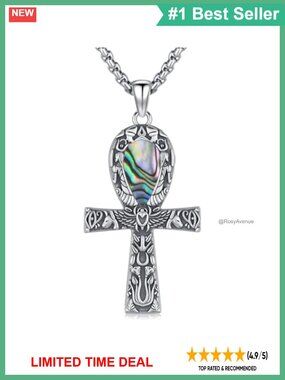 925 Sterling Silver Ankh Cross Pendant Necklace 22in Egyptian Amulet Gift